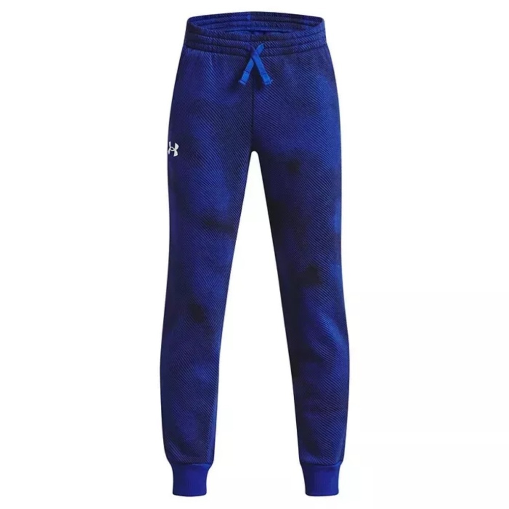 Like New UA Rival Fleece Printed Joggers Boys YLG Team Royal Pull On
